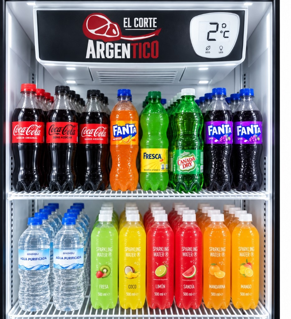 Refrigeradora con bebidas de El Corte ArgenTico